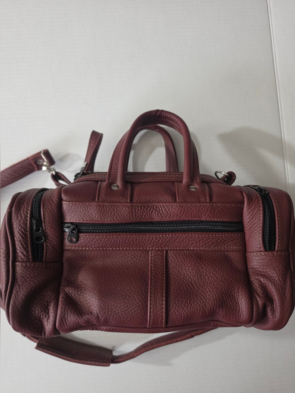 Handmade Artisan Leather Duffel Crossbody Bag